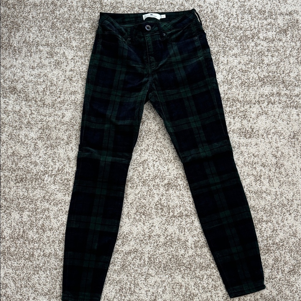 Vineyard Vines Dark Green Checkered Trousers